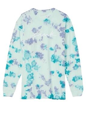 PINK Victoria's Secret Blue Tie-Dye Long Sleeve Tee Shirt size Large